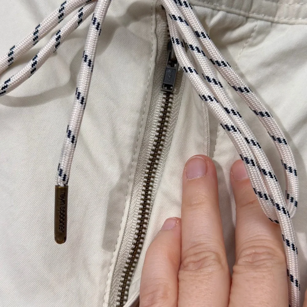 *flaw* Reyn Spooner Mens XL Ivory Drawstring Shorts 8 Inseam Resort Casual